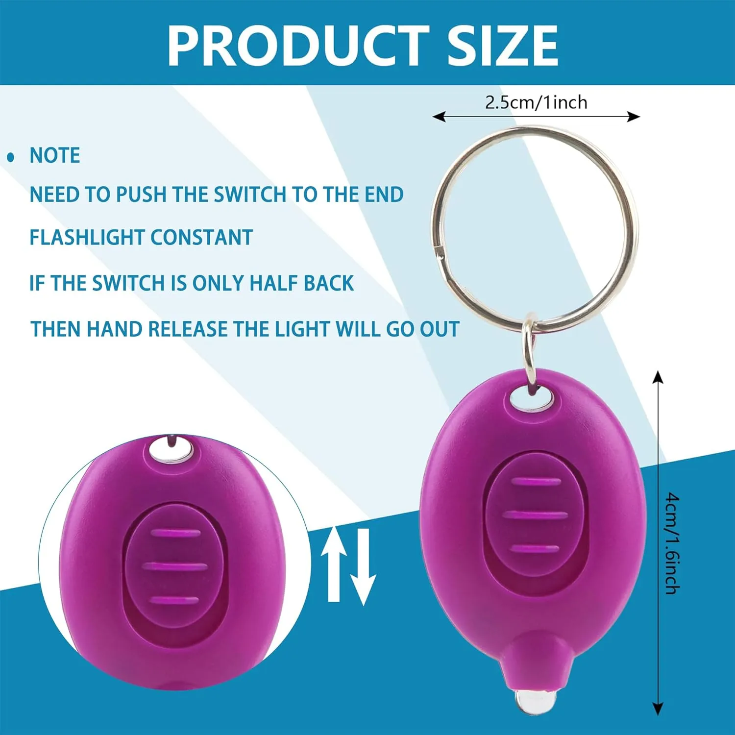 24 Pack Mini Led Flashlight Keychain Portable Small Flashlight Keyring for Night Activities and Emergency Lighting