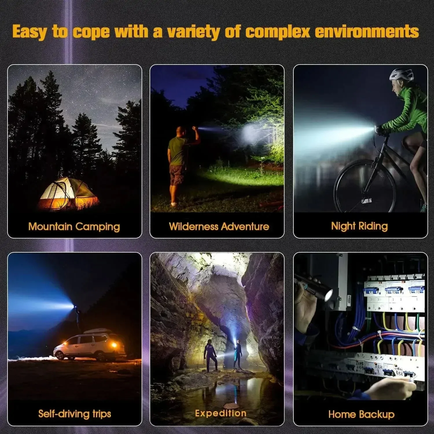2500m Powerful LED Flashlight 9800lm Super Bright Torch Rechargeable Zoomable 18650 Battery Long Range Camping Lantern