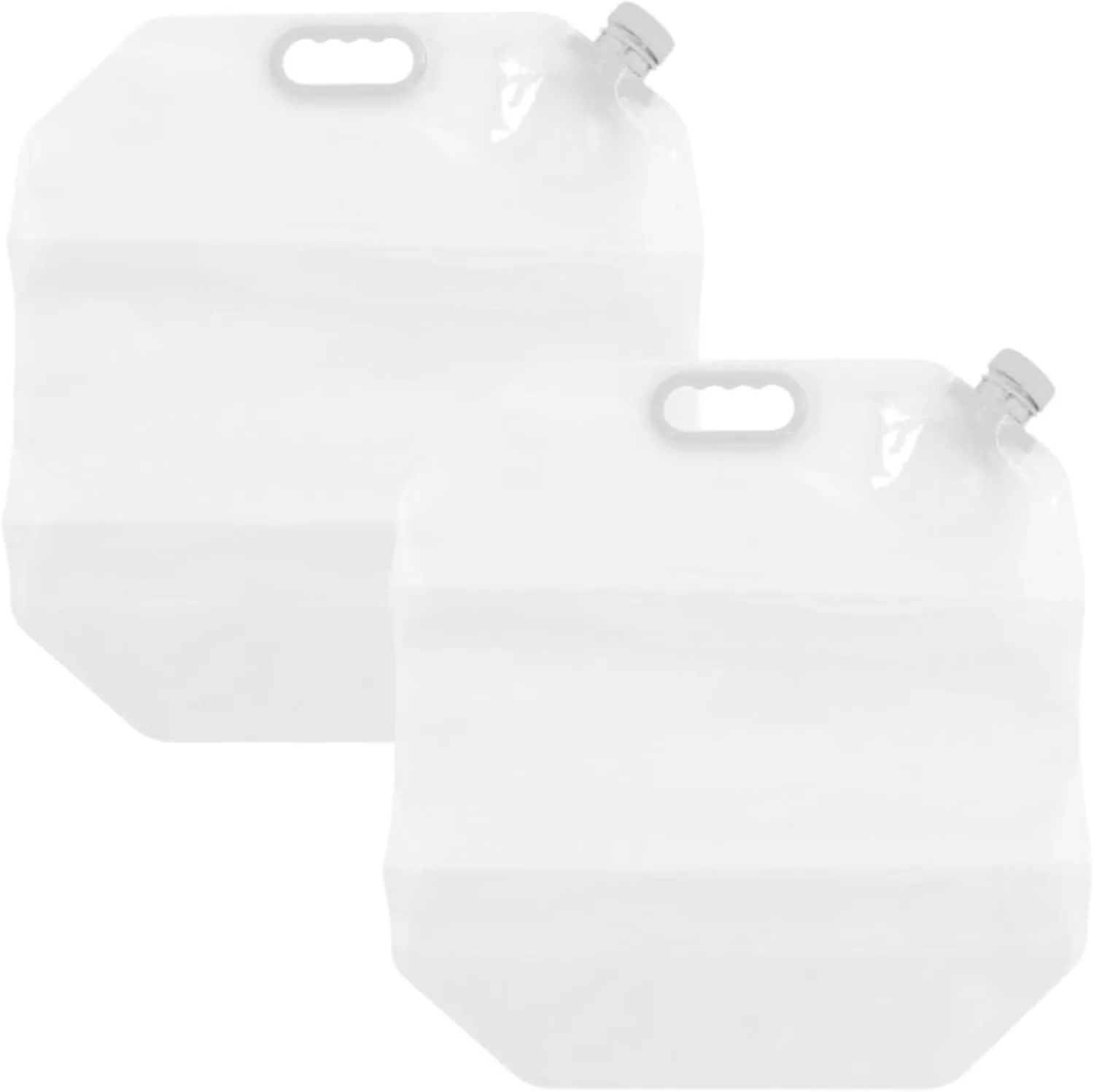 2Pcs 15L Collapsibles Water Container Bag, Transparent PVC Reusable Freezable Camping Water Container Jug Bottle Bag for Emergency Outdoor Camping (White)