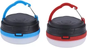 2pcs Led Camping Night Light Tent Lamp with Hook Emergency Flashlight Hand Crank Lantern for Outdoor Beach Tent Hiking (no Battery)