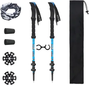 2PCS Trekking Poles, Adjustable Height Hiking Trekking Poles, Quick-Locking System, Sturdy, Earthquake-Resistant Outdoor Trekking Poles (Blue)