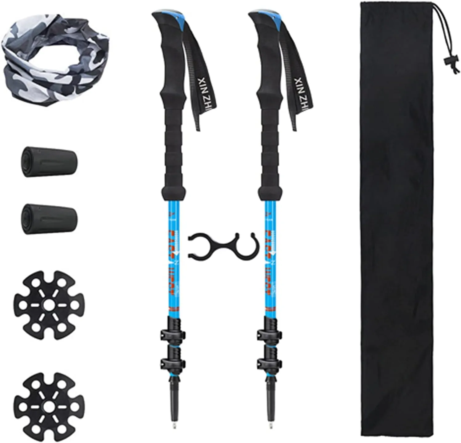 2PCS Trekking Poles, Adjustable Height Hiking Trekking Poles, Quick-Locking System, Sturdy, Earthquake-Resistant Outdoor Trekking Poles (Blue)