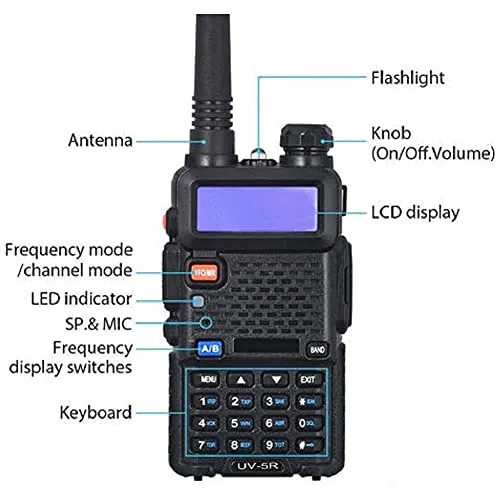 2pcs UV-5R Two Way Radio Handheld Ham Radio Dual Band Walkie Talkie