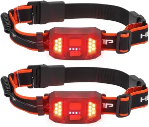 2Pcs Waterproof Cob Headlamps with Rechargeable USB, Red Warning Lights, Ideal for Outdoor Activities Like Running, Cycling, and Fishing