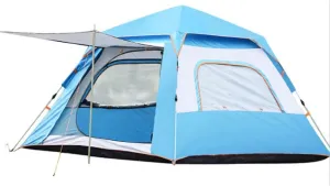 3-4 Person Foldable Camping Tent, Waterproof & UV Protection, Instant Setup, Lightweight Portable Tent with Carry Bag