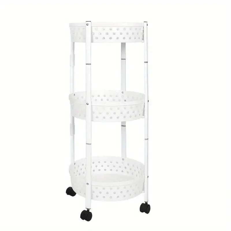 3 Layer Kitchen Trolley, Rolling Utility Cart, Foldable Kitchen Storage Rack