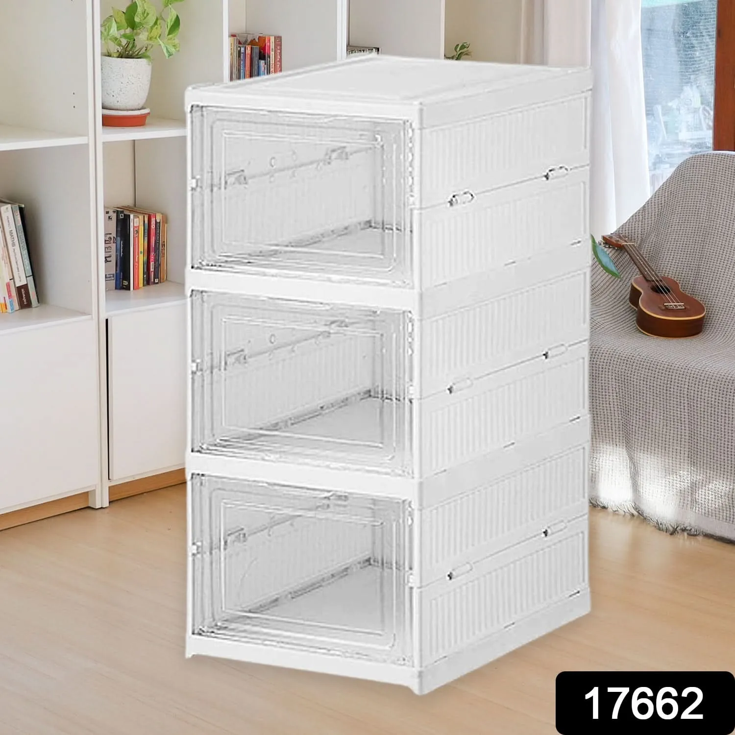 3-Layer Stackable Foldable Storage Organizer Cart – Multifunctional Utility Rack