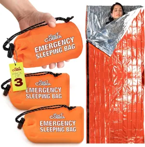 3-Pack Waterproof Emergency Sleeping Bags