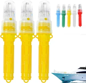 3 PCS Boat Flares for Boating, 2025 Upgrade Boat Flares Coast Guard Approved Marine, Waterproof Emergency Signals for Fishing Nets, Boats Strobe Safety Lights Kit Navigation Lights (Yellow, 3 PCS)