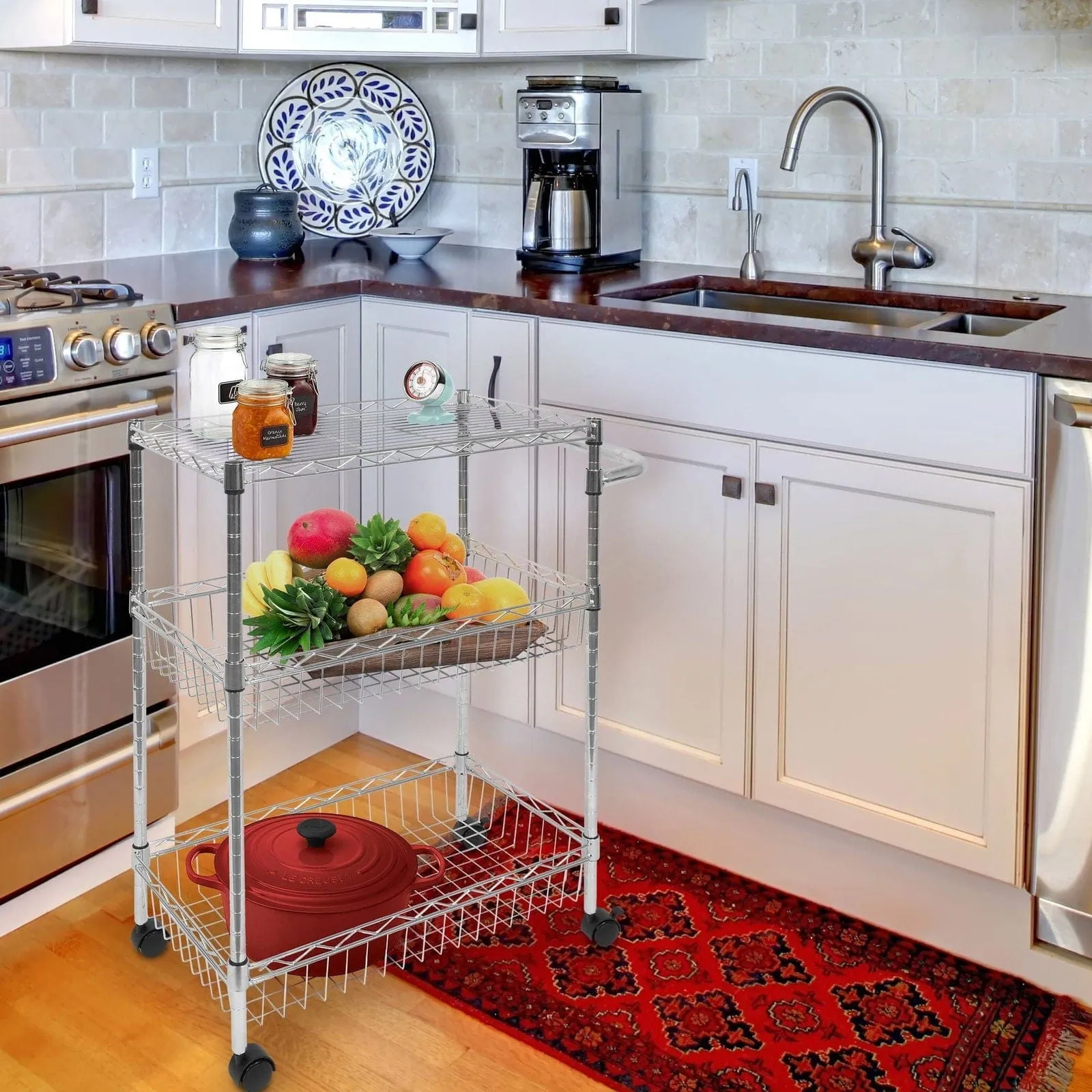 3-Tier Rolling Utility Cart