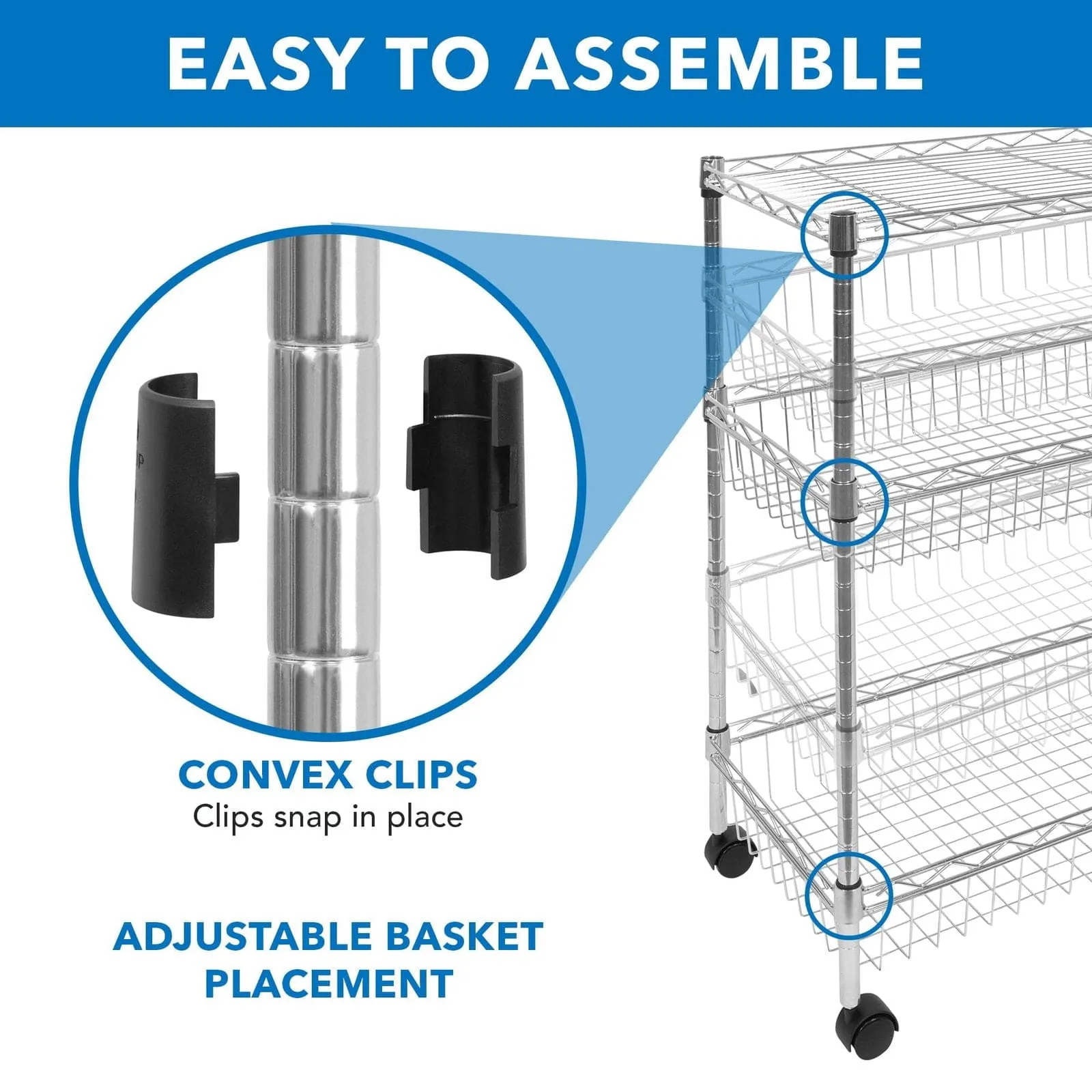 3-Tier Rolling Utility Cart