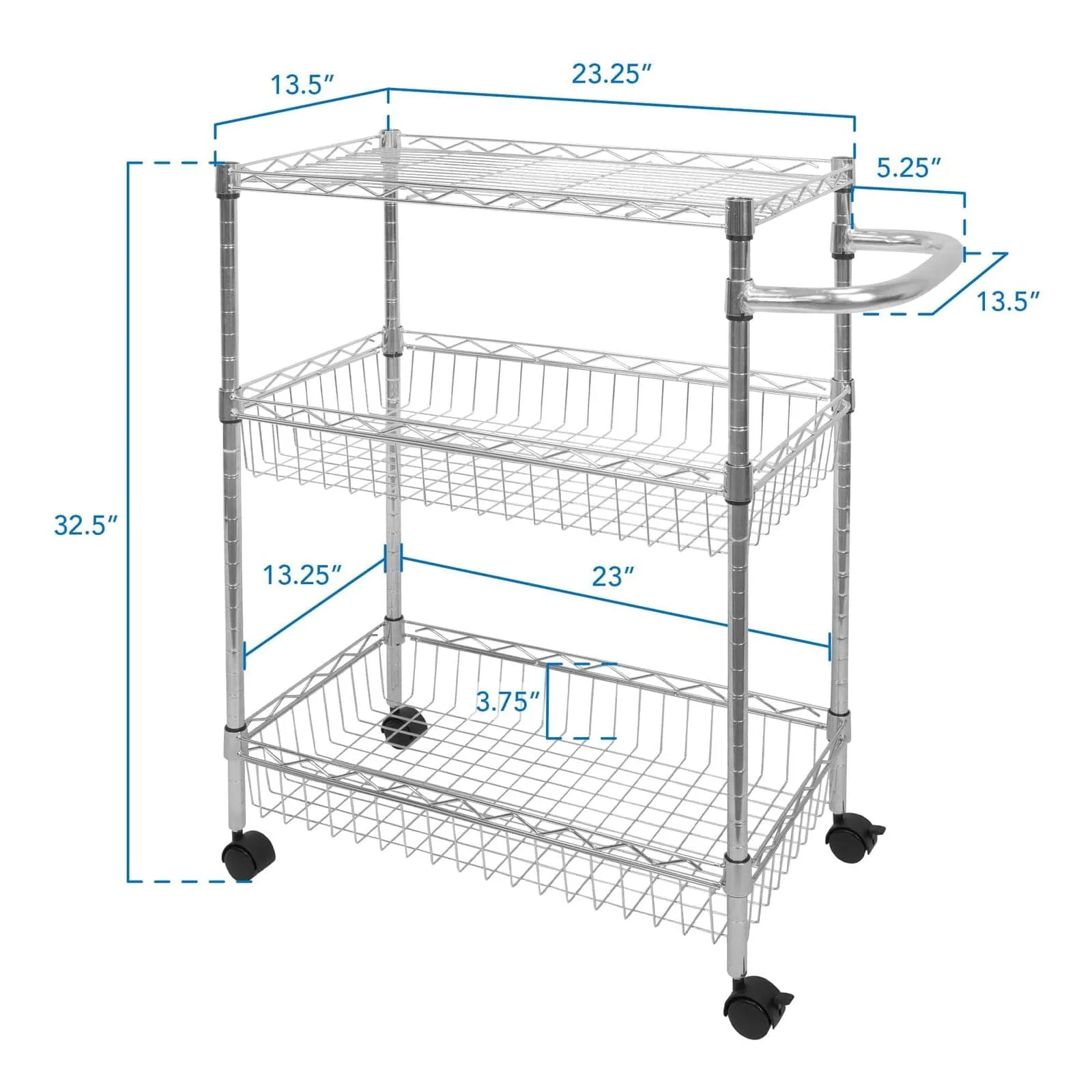 3-Tier Rolling Utility Cart