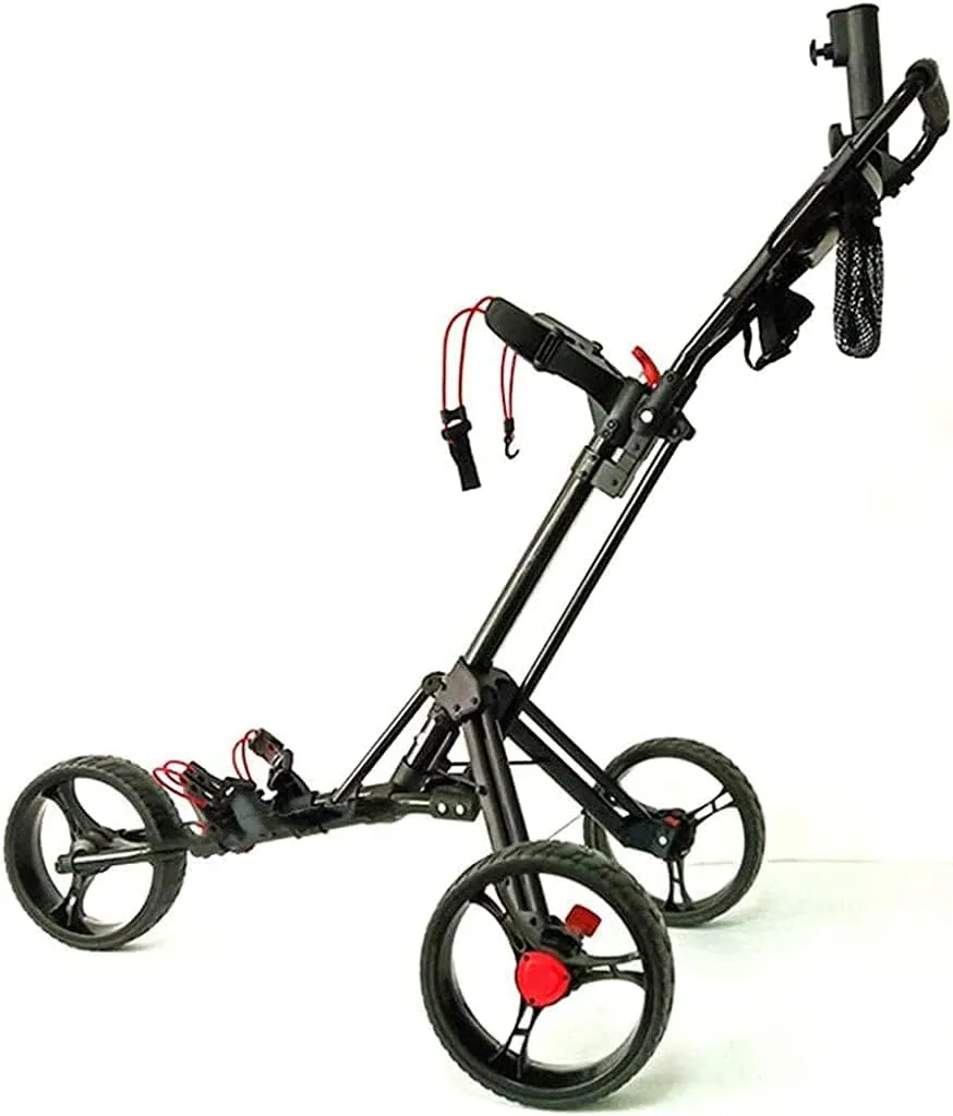 3-Wheel Aluminum Golf Push Cart Foldable Golf Trolley Golf Cart with Multi-Function Panel Profession Rider Golf Cart
