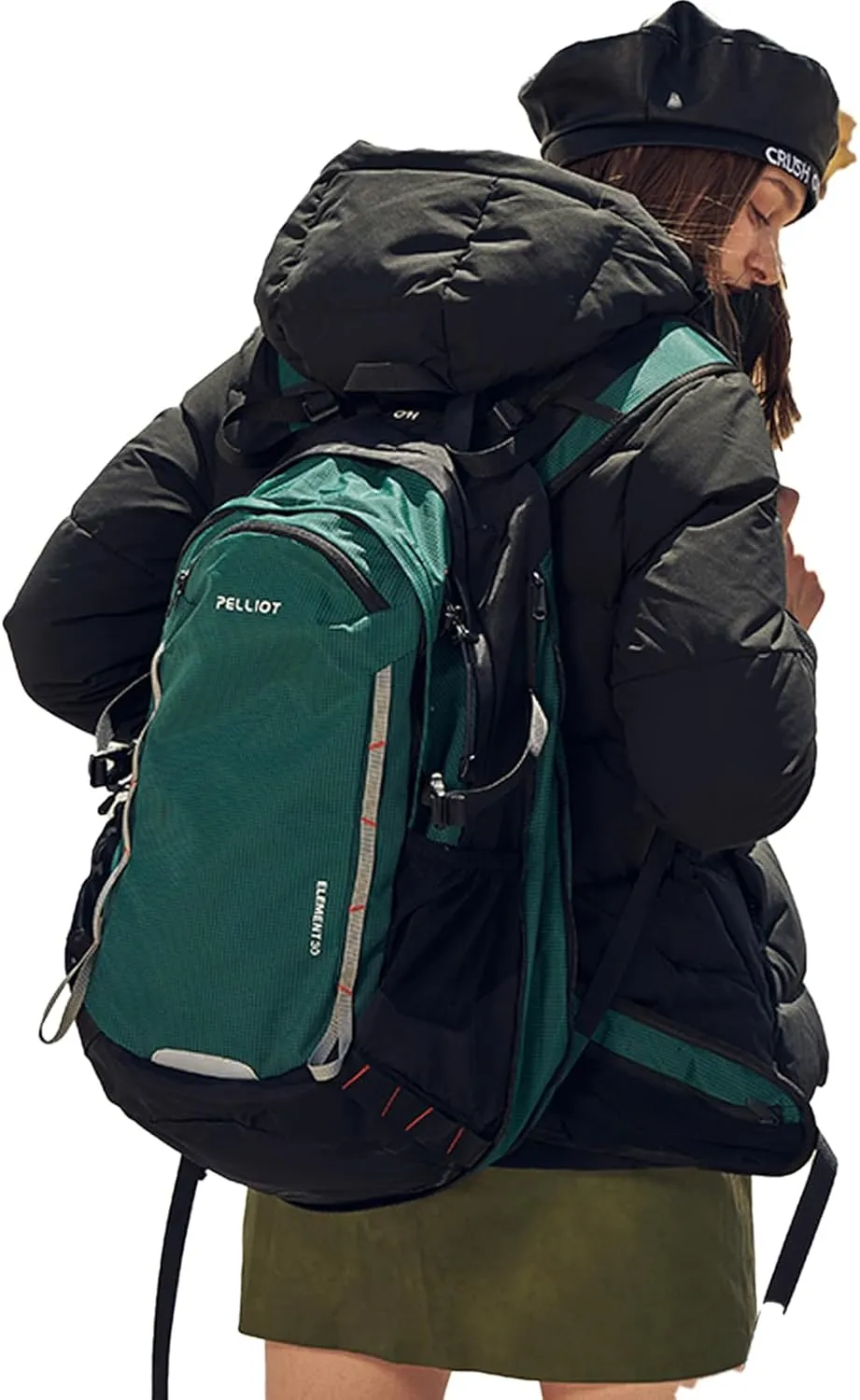 30L Hiking Daypack Waterproof Backpack for Women & Men Hiking Camping Outdoor Travel Day Backpack Pack with Rain Cove,Deep green