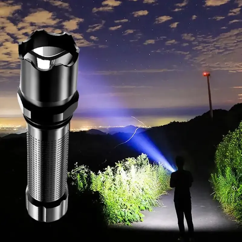 30W Portable Waterproof Telescopic Zoom Tactical Torch USB Charging Lantern Outdoor Flashlights