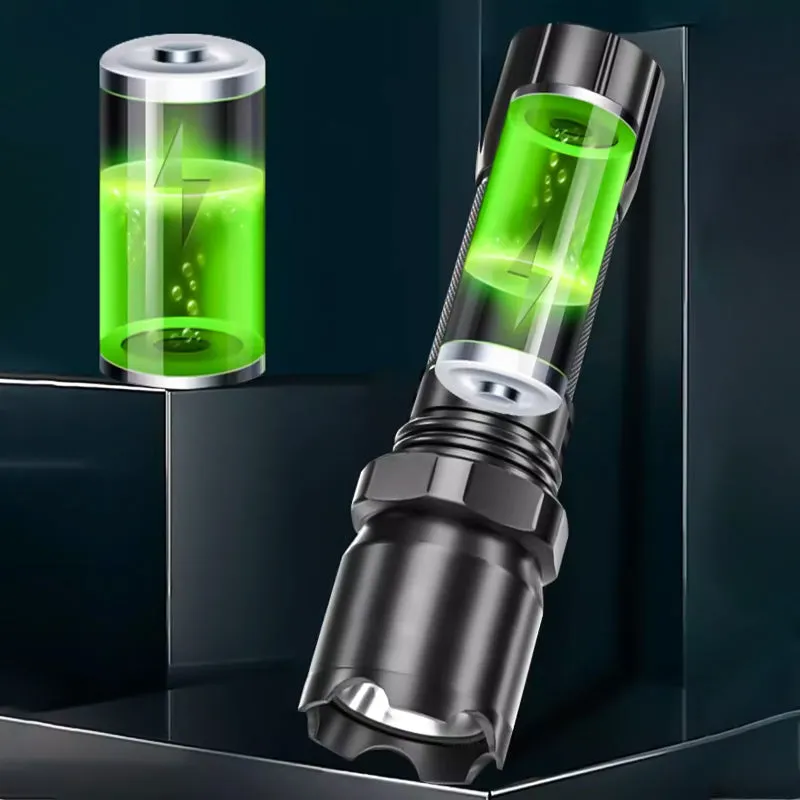 30W Portable Waterproof Telescopic Zoom Tactical Torch USB Charging Lantern Outdoor Flashlights