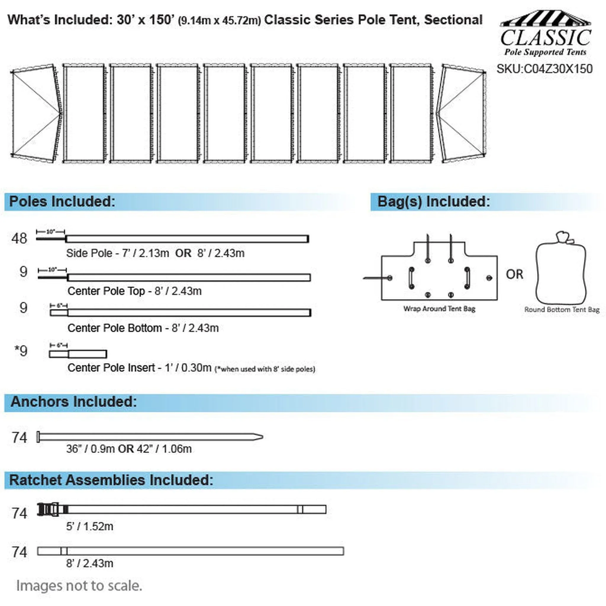 30x150 Classic Series Pole Tent