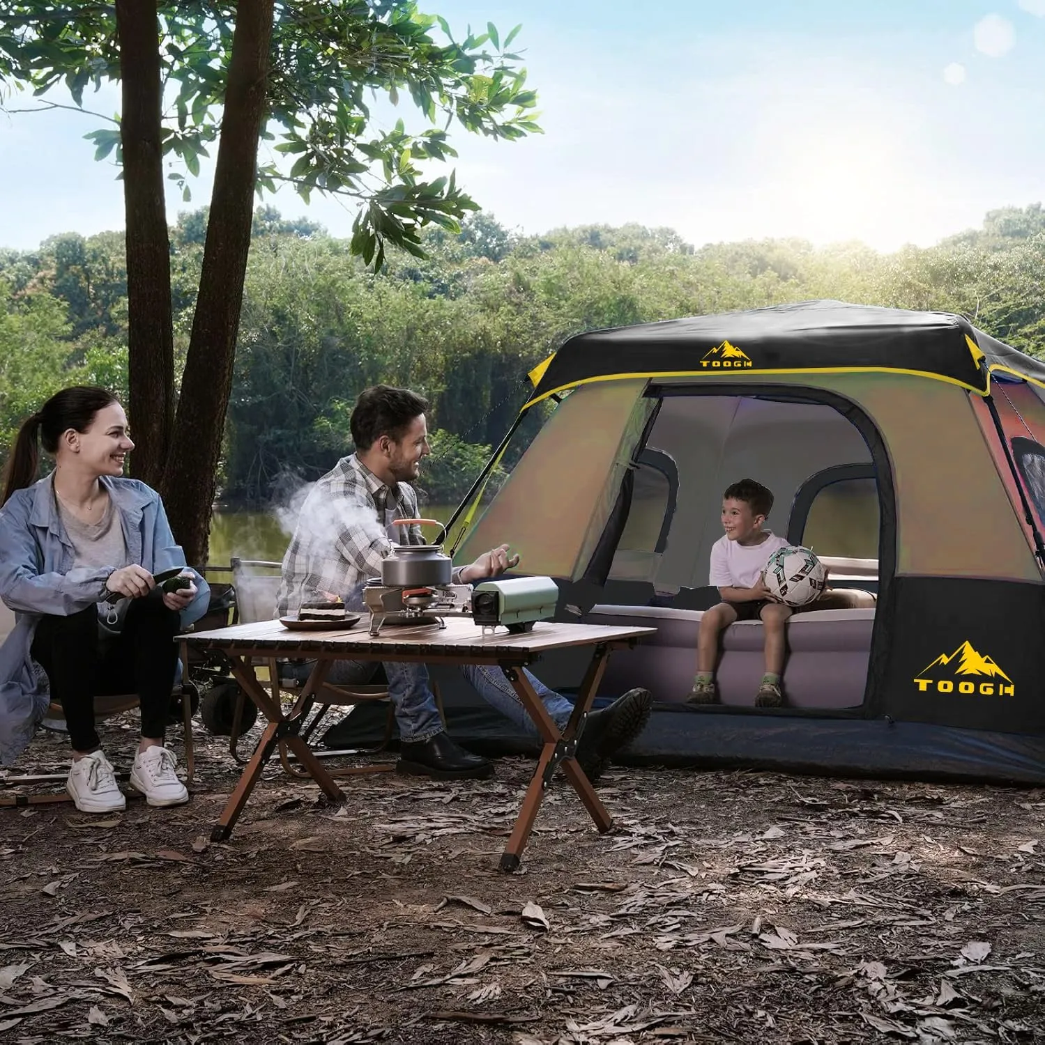 3/4 Person/6 Person Camping Tent Fast Cabin Tent with Instant Setup Tent, Weatherproof Tent Easy Quick Set Up & Pop Up in 60 Seconds with Rainfly Backpack for Family Camping,Upgraded Ventilation