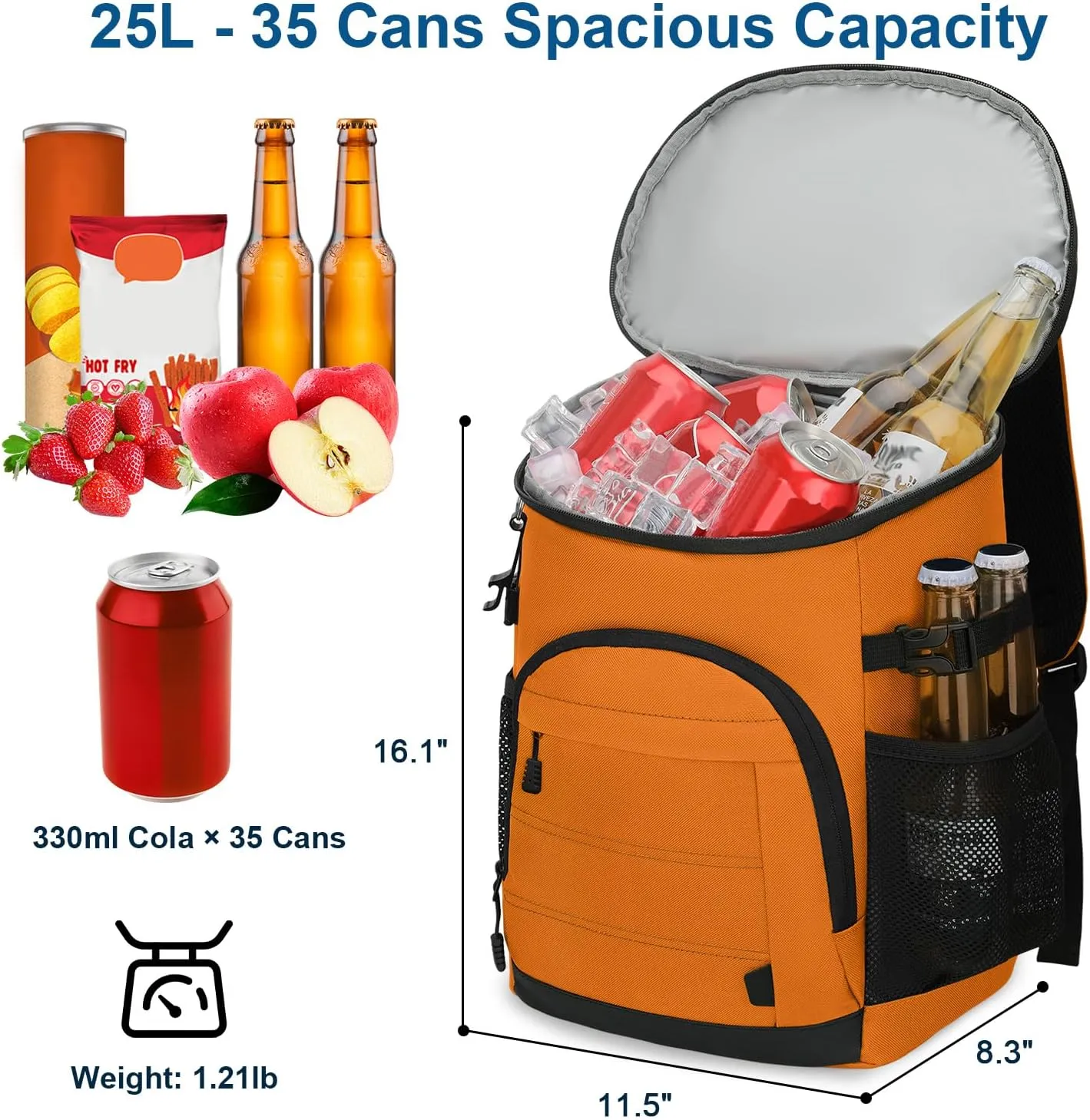 35 Cans Insulated Backpack Cooler for Men, Leak Proof Camping Beach Cooler Backpack Portable Soft Sided Cooler Bag Waterproof Travel Hiking Picnic Fishing Lunch Coolers