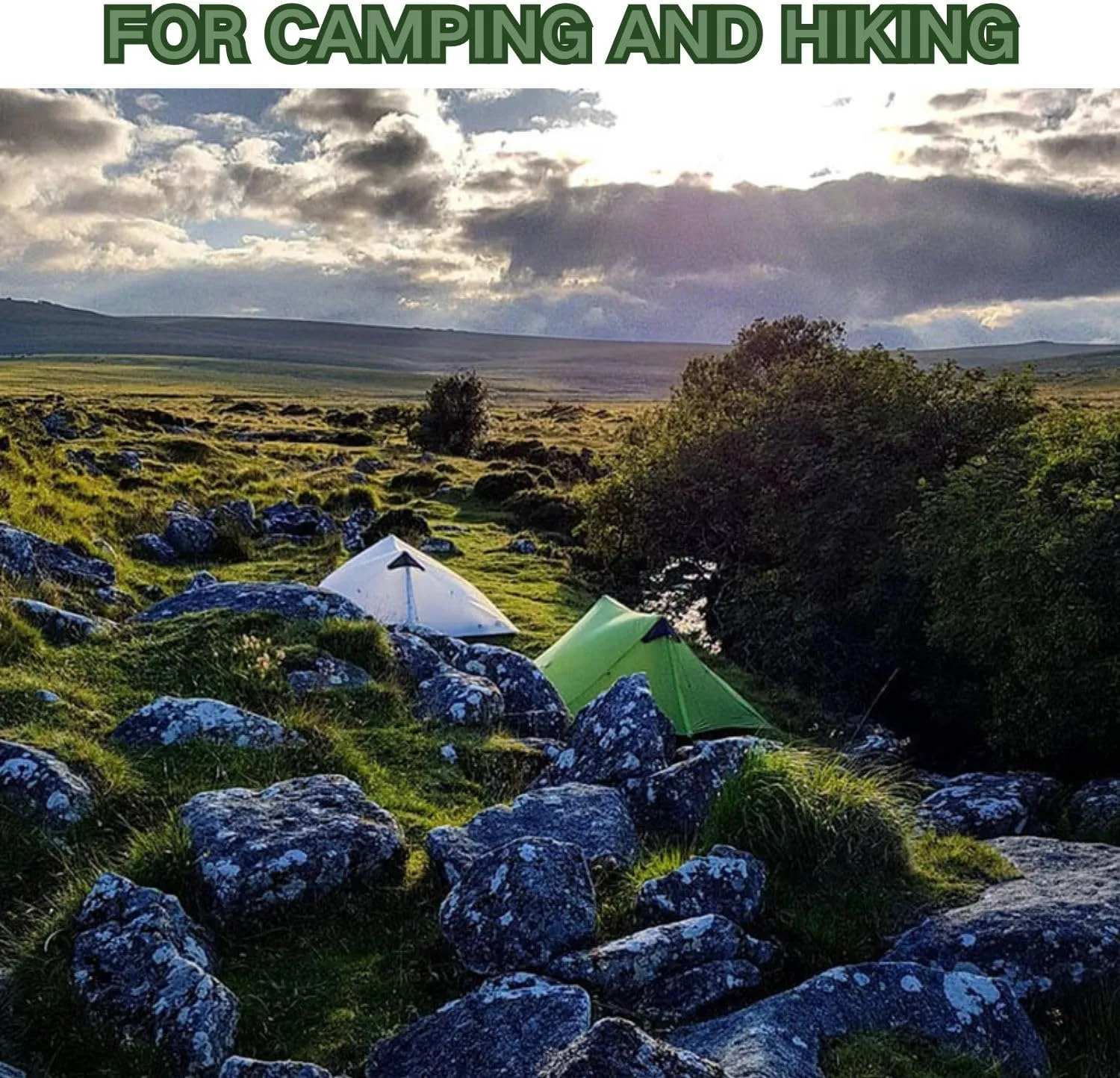3F UL GEAR Blue Mountain 1/2Person Camping Poleless Tent, 3/4Seasons Waterproof Tent, Easy Set Up Hiking, Backpacking Silicon Coated Tent Shelter
