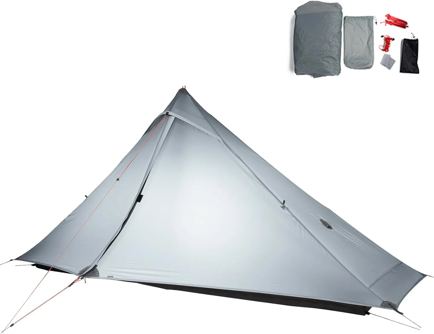 3FULGEAR Lanshan1 Pro Outdoor Ultralight Camping Tent for 1 Person 3/4 Season Professional 20D Nylon Double Sided Silicone Tent, Camping, Trekking, Kayaking, Climbing, Hiking