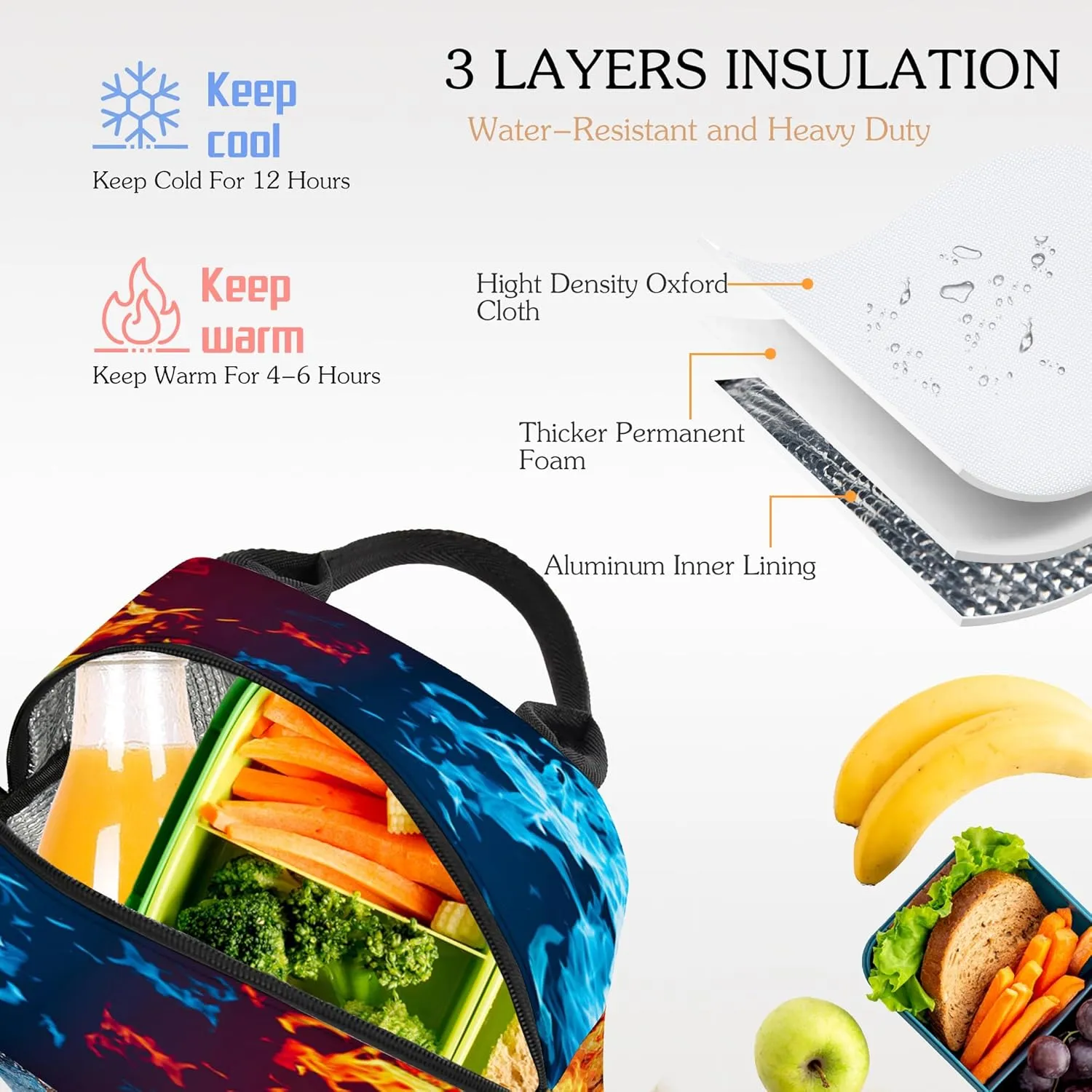3pcs Backpack for Boys Girls, Backpack Set with Lunch Box Pencil Case for Kids Teen Elementary Middle High School