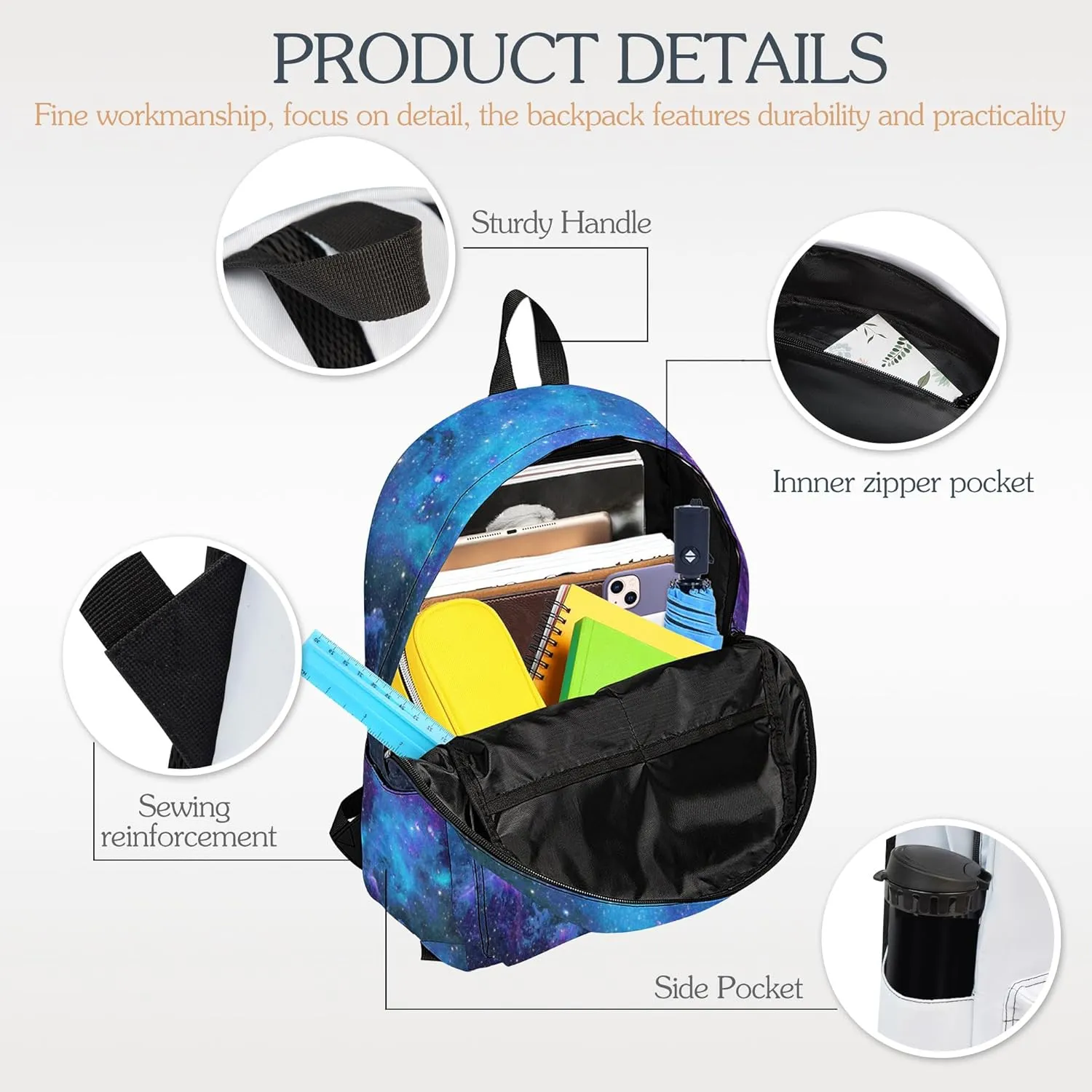 3pcs Backpack for Boys Girls, Backpack Set with Lunch Box Pencil Case for Kids Teen Elementary Middle High School