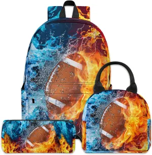 3pcs Backpack for Boys Girls, Backpack Set with Lunch Box Pencil Case for Kids Teen Elementary Middle High School