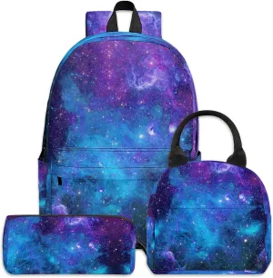3pcs Backpack for Boys Girls, Backpack Set with Lunch Box Pencil Case for Kids Teen Elementary Middle High School