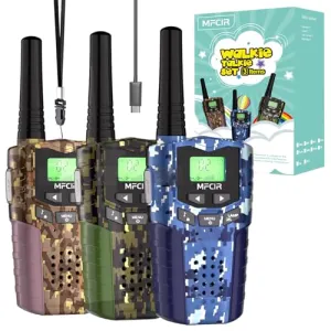 3pcs Rechargeable Kids Camouflage Walkie Talkies - Long Range