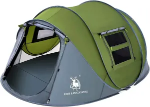 4 Person Easy Pop Up Tent-Automatic Setup Sun Shelter for Beach- Instant Family Tents for Camping,Hiking & Traveling