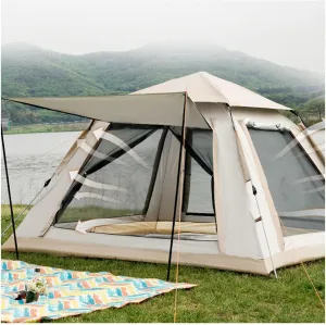 4-Person Pop-Up Tent, Waterproof Lightweight, Quick 3-Second Setup, Ventilated Stable for Camping, Hiking Outdoor Adventures