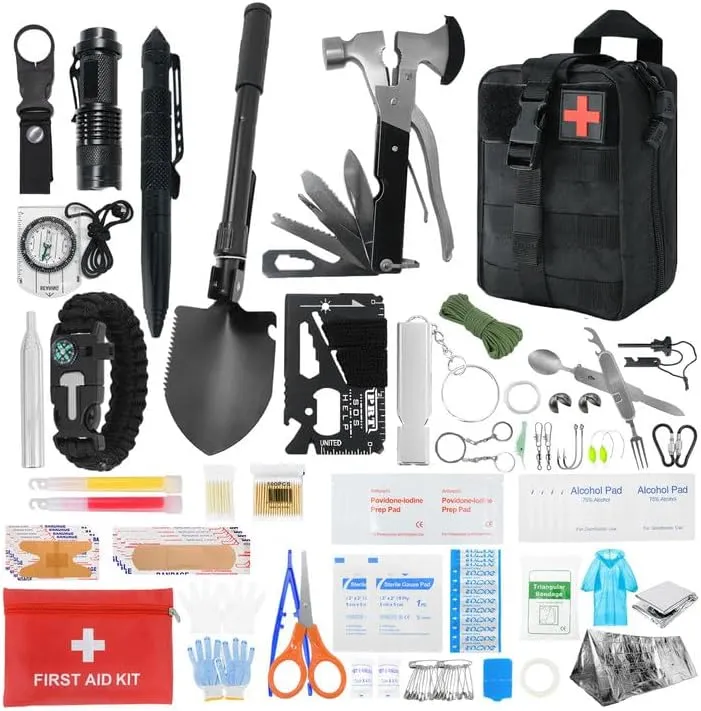 404 Pcs Tactical Survival Kit - Outdoor Essentials
