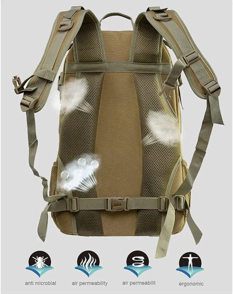 40L Camping Backpack Bag Hiking Climbing Rucksack Waterproof Trekking Camouflage Army Backpak Outdoor Daypack-ACU