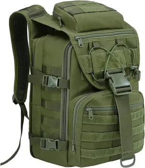 40L Military Tactical Backpack, Waterproof Army Assault Bag, Outdoor Sports Hiking Camping Travel Rucksack (Green)