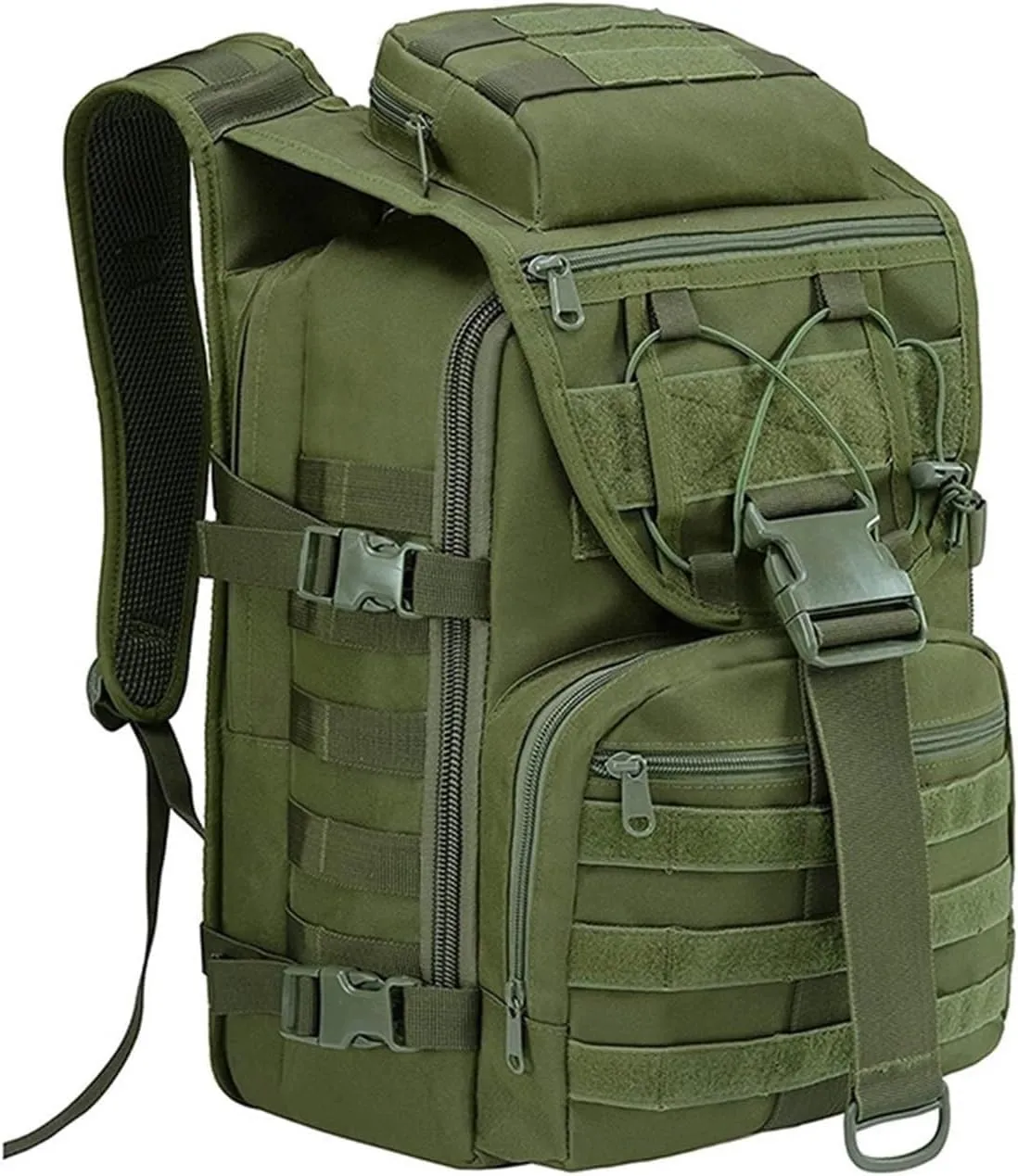 40L Military Tactical Backpack, Waterproof Army Assault Bag, Outdoor Sports Hiking Camping Travel Rucksack (Green)