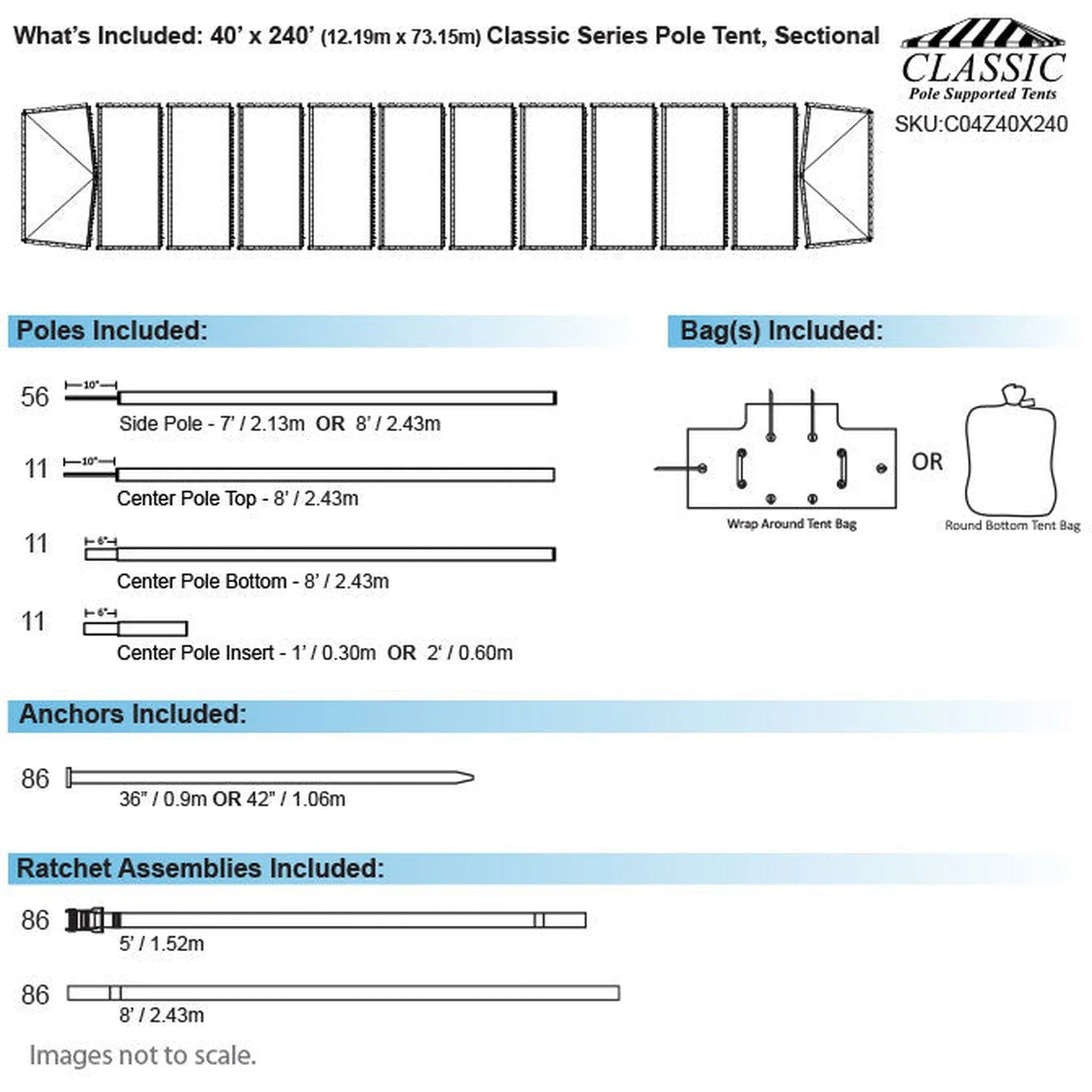 40x240 Classic Series Pole Tent