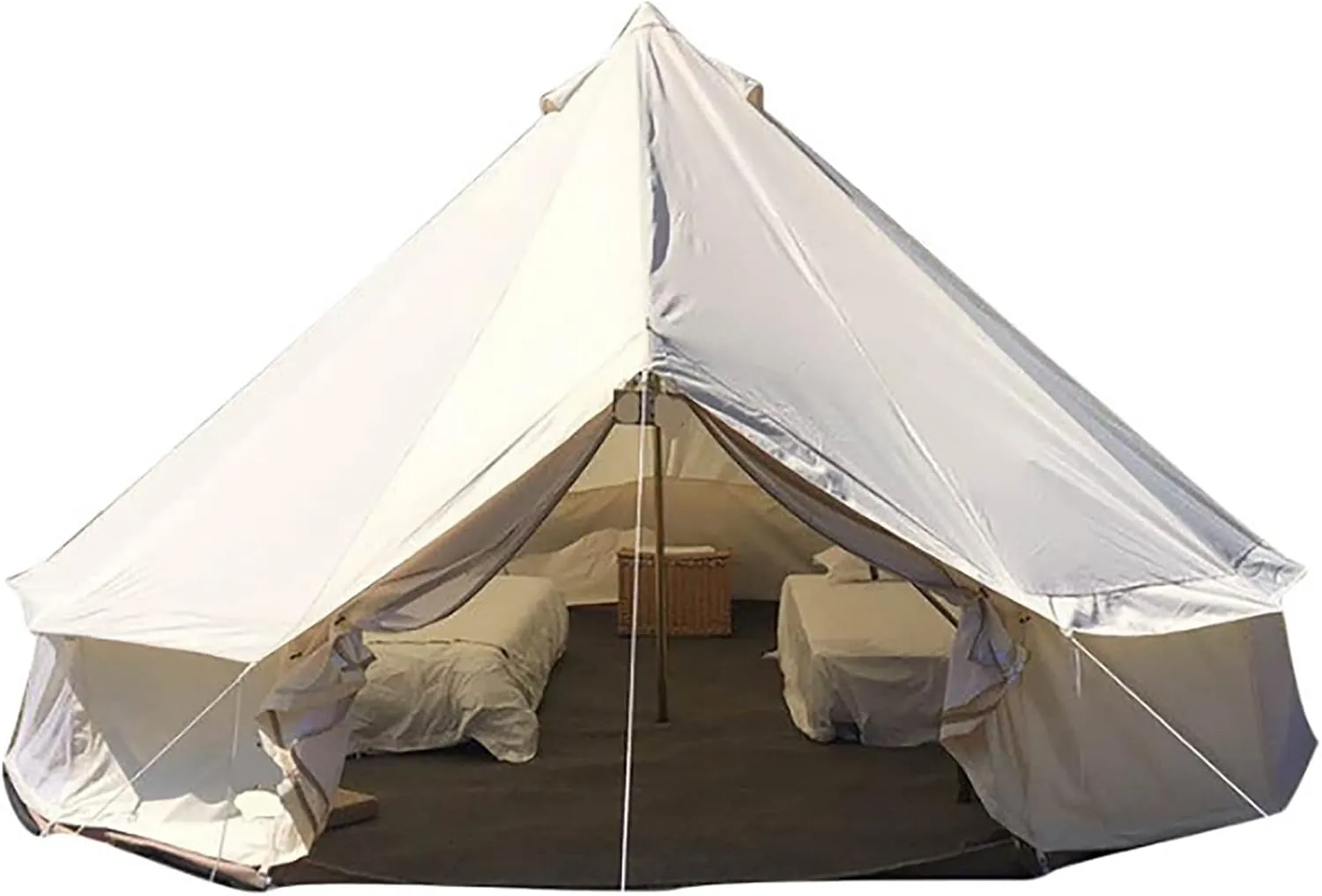 4M/13ft 285g Cotton Canvas Bell Tent, Outdoor Waterproof Family Glamping Yurt 900D Oxford Cloth Bell Tent, Luxury Yurt Bell Tent for Event Wedding Party Family