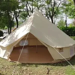 4M/13ft 285g Cotton Canvas Bell Tent, Outdoor Waterproof Family Glamping Yurt 900D Oxford Cloth Bell Tent, Luxury Yurt Bell Tent for Event Wedding Party Family