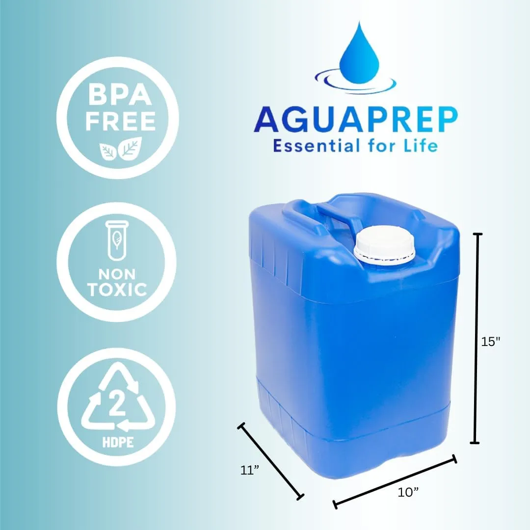 5-Gallon Stackable Water Storage Containers, w/Lids   Spigot, Easy Fill, Survial Supply, Emergency Water Storage for Camping and Disaster Preparedness, RV, Camping, 20 Gallon