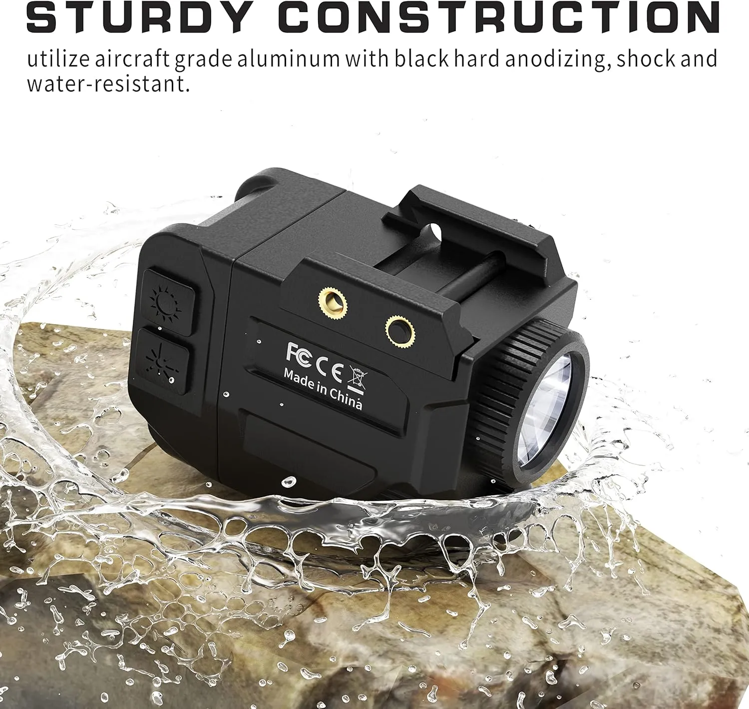 500 Lumens Tactical Weapon Flashlights Laser Sight - Rail-Mounted Light and Green Laser Light Combo for Pistol with Picatinny Rail and GL Rails - Magnetic Charging Port