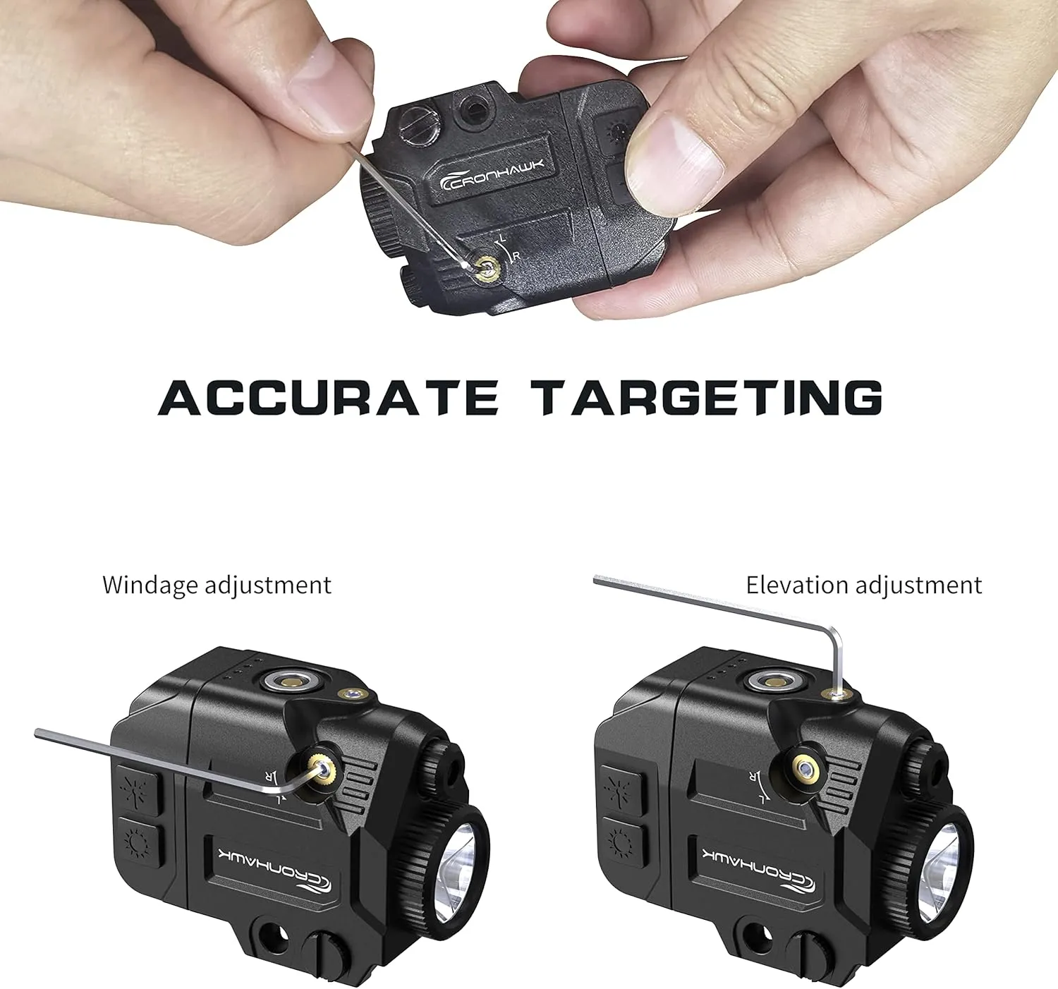 500 Lumens Tactical Weapon Flashlights Laser Sight - Rail-Mounted Light and Green Laser Light Combo for Pistol with Picatinny Rail and GL Rails - Magnetic Charging Port