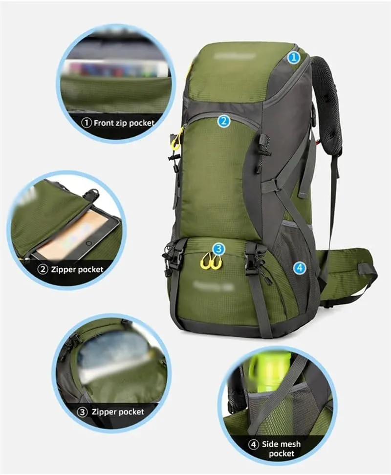 50L Travel Backpack Camping Hiking Bag Tourist Rucksack Waterproof Outdoor Sports Climbing Mountaineering Bag