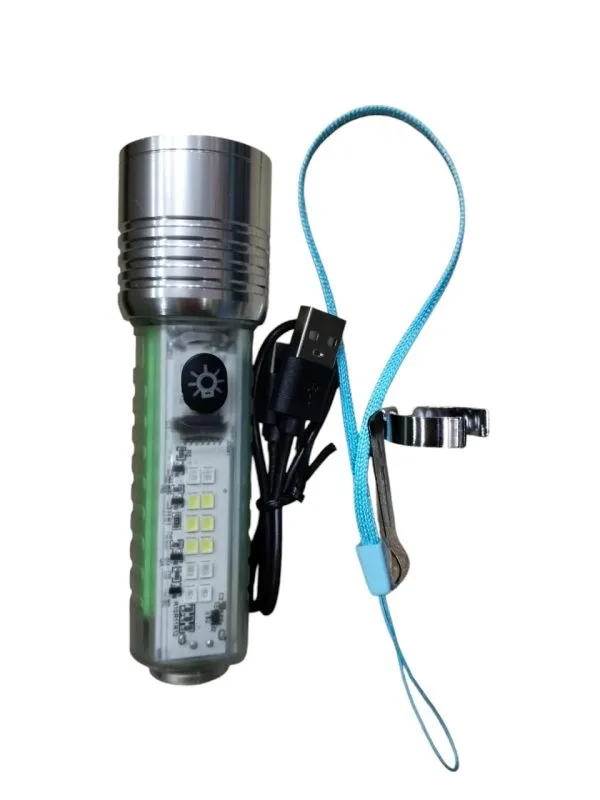 520 Rechargeable Long Range 8 Modes Portable Flashlight.