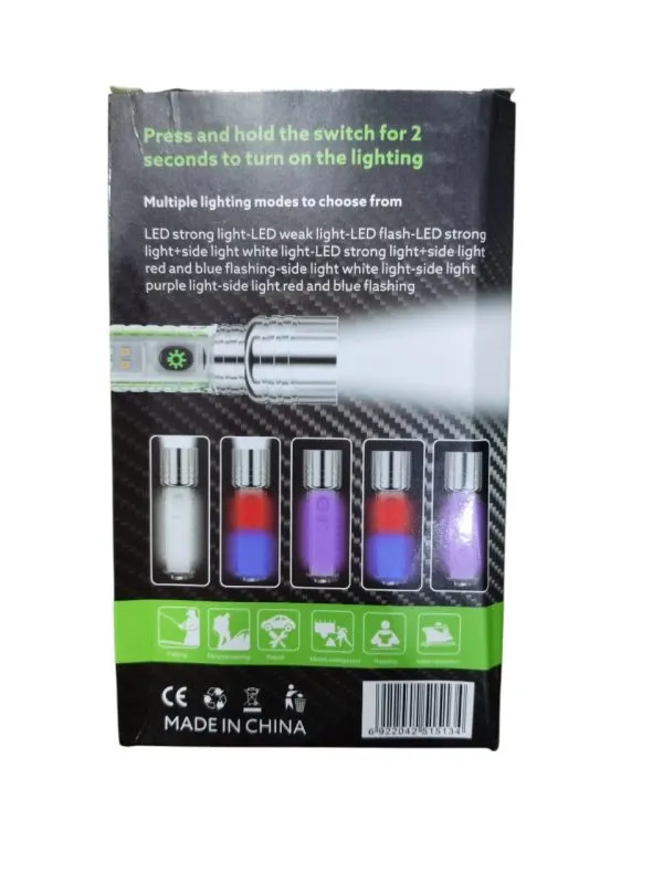 520 Rechargeable Long Range 8 Modes Portable Flashlight.