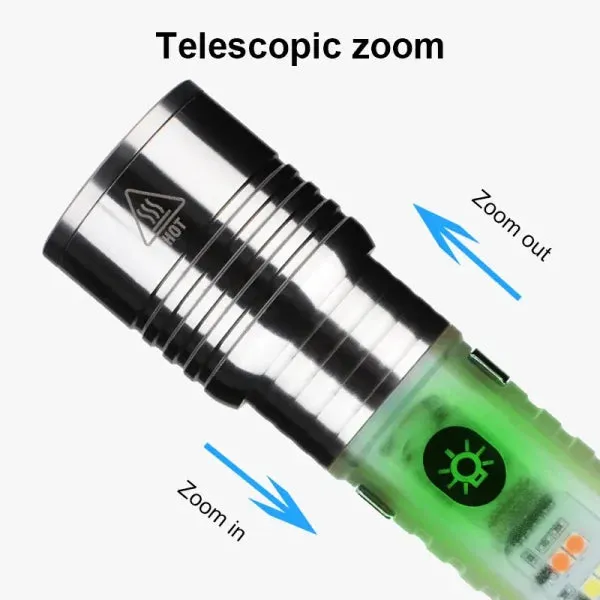 520 Rechargeable Long Range 8 Modes Portable Flashlight.