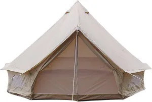5M/16.4ft Cotton Canvas Bell Tent, Outdoor Waterproof Family Glamping Yurt 900D Oxford Cloth Bell Tent, Luxury Yurt Bell Tent for Event Wedding Party Family Camping