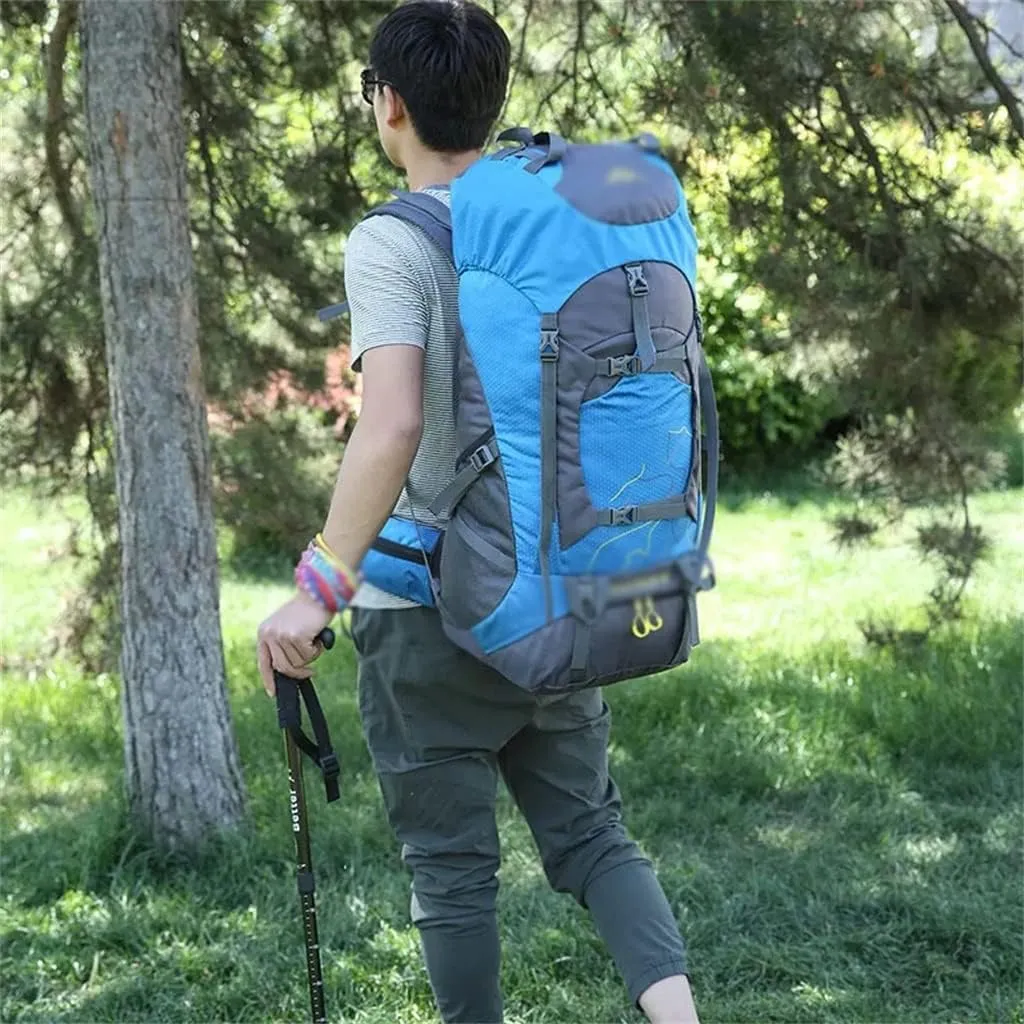 60L Outdoor Backpack Multi Pocket Camping Bag Hiking Backpack Large Capacity(E)