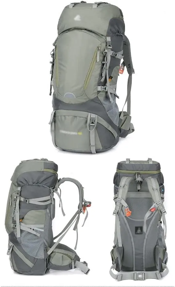 60L Outdoor Hiking Backpack Sports Rucksack Travel Mountaineering Backpack(Black)