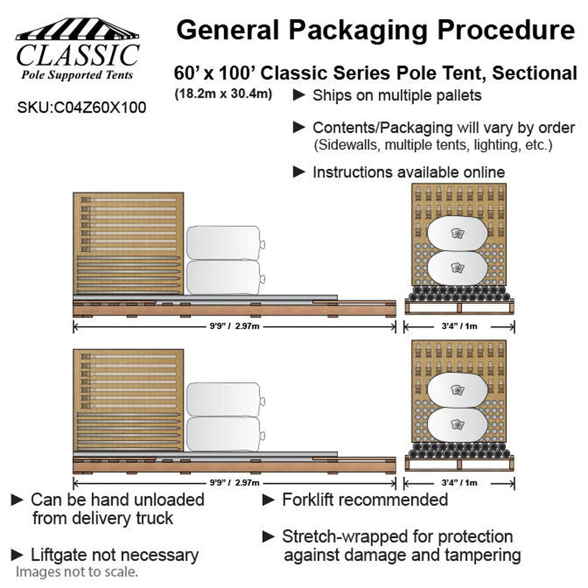 60x100 Classic Series Pole Tent